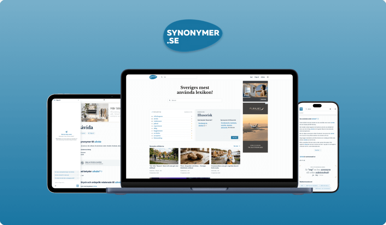 Case | Redesign av Synonymer.se och utveckling av AI-funktion